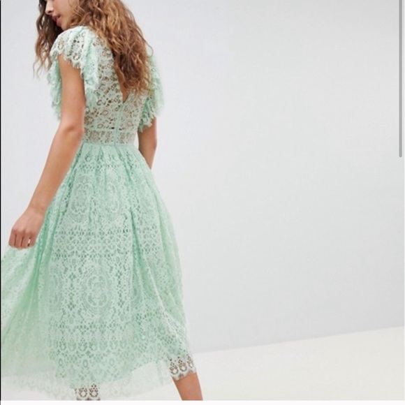 ASOS Dresses & Skirts - ASOS mint green lace midi dress